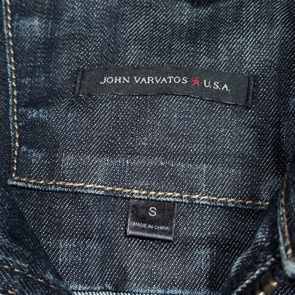 John Varvatos Distressed Blue Denim slim ZipperJacket Small - Picture 8 of 8